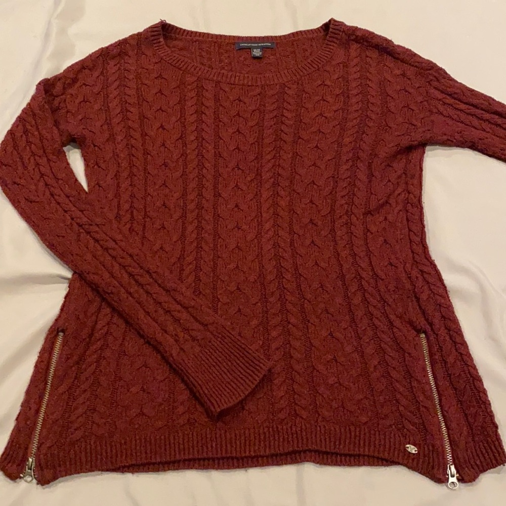 American Eagle Maroon Knitted Sweater
